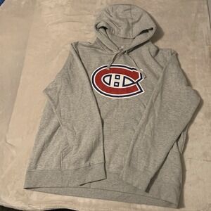 Montreal Canadiens Gray/Red/white Long Sleeve Hoodie Size 2XL Unisex